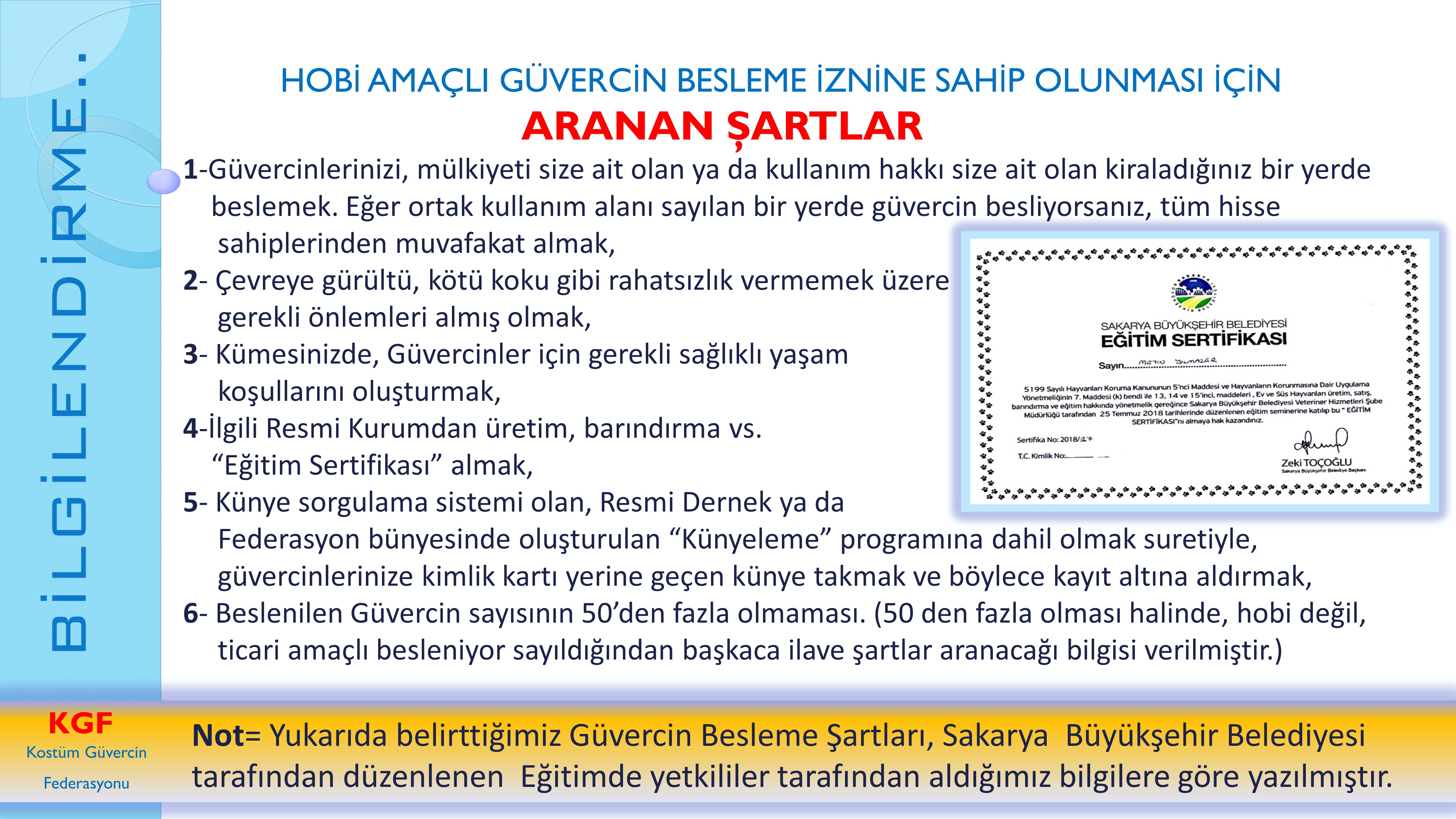 GÜVERCİN BESLEME ŞARTLARI